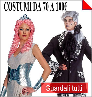 La foto mostra due costumi di carnevale da 70 a 100€